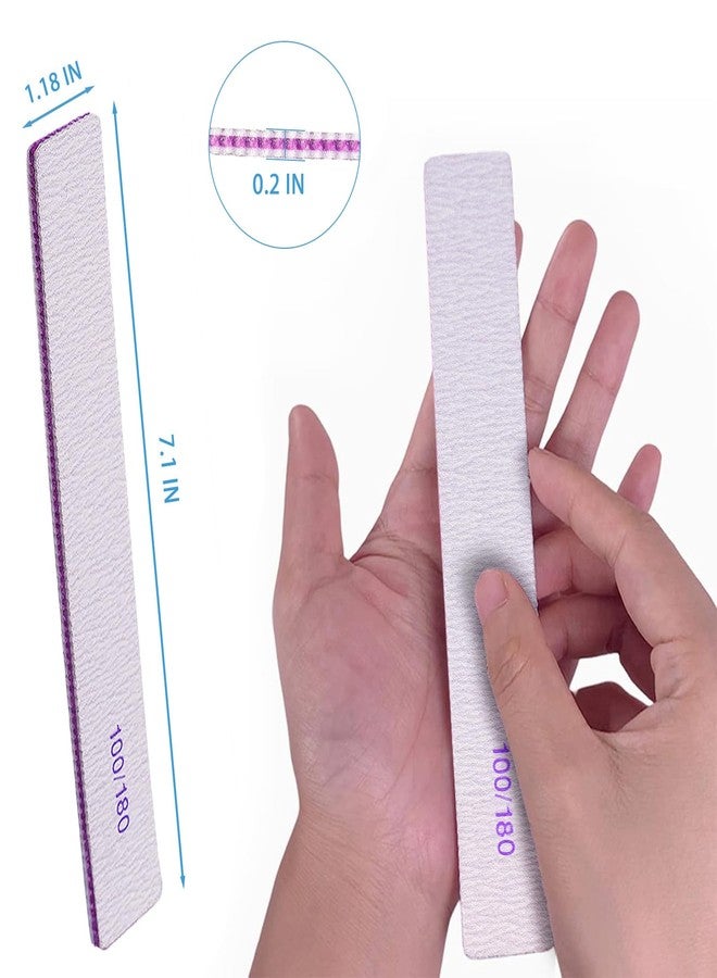 GigaGround Nail Files (12 Packs), Professional 100/180 Grit Double Sided Emery Boards for Natural Nails Fingernail Toenail File Kit, Heavy Duty Emory Nail Filer Set Limas para Uñas Acrílicas Profesional - Image 5
